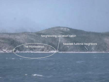 Haines homestead from water