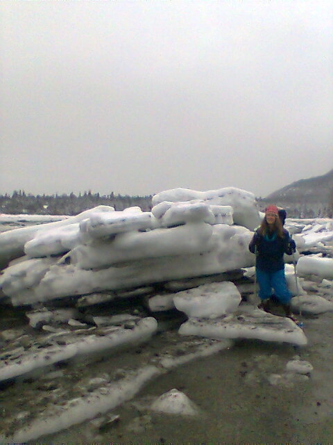 Michelle next to pancake ice